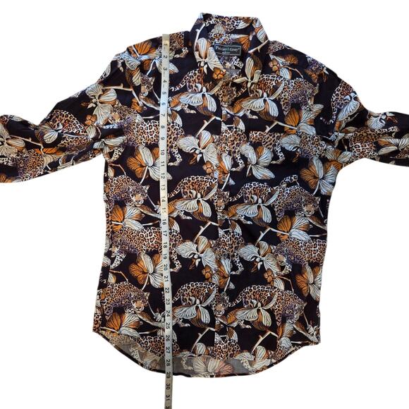 Paisley & Gray Men's Samuel Slim-Fit Floral Leopard-Print Button-Down Shirt Sz L - Picture 8 of 11